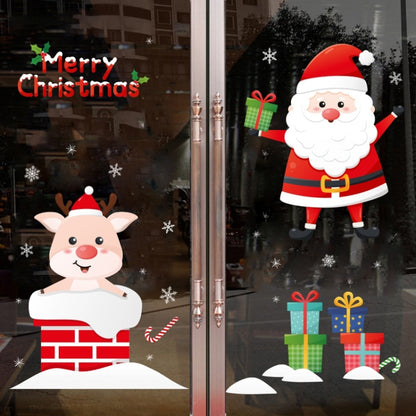 Santa Claus Hanging Stickers Shop Window Glass Door Living Room Wall Stickers(6305) - Christmas Stickers by buy2fix | Online Shopping UK | buy2fix