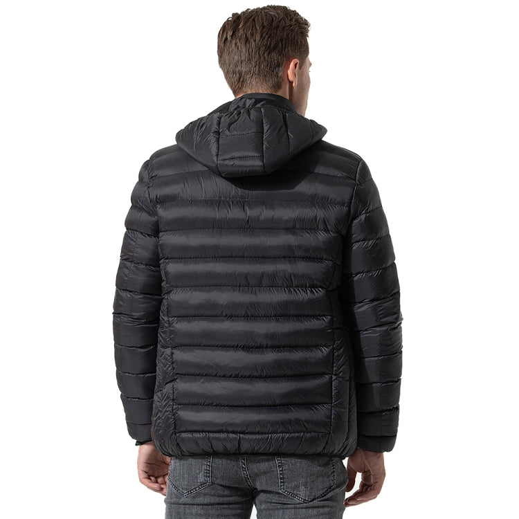 11 Zone Double Control Black USB Winter Electric Heated Jacket Warm Thermal Jacket, Size: S - Down Jackets by buy2fix | Online Shopping UK | buy2fix