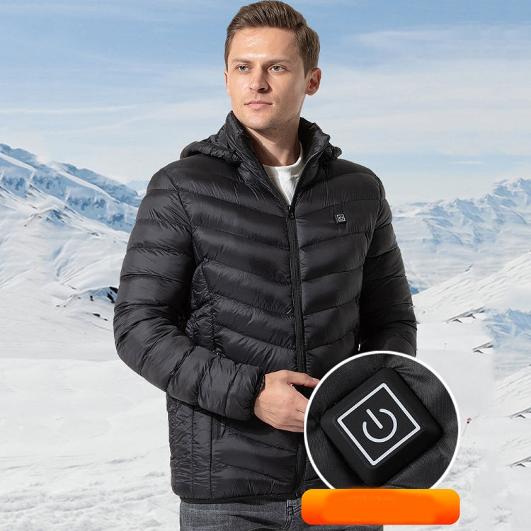 9 Zone Black USB Winter Electric Heated Jacket Warm Thermal Jacket, Size: XXL - Down Jackets by buy2fix | Online Shopping UK | buy2fix