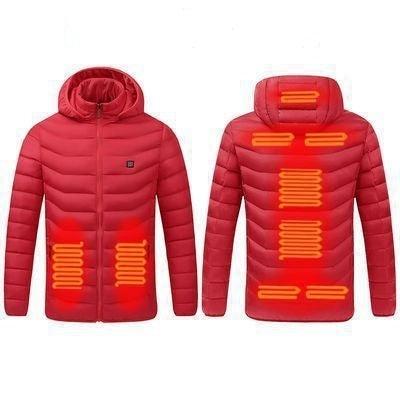 9 Zone Red USB Winter Electric Heated Jacket Warm Thermal Jacket, Size: M - Down Jackets by buy2fix | Online Shopping UK | buy2fix