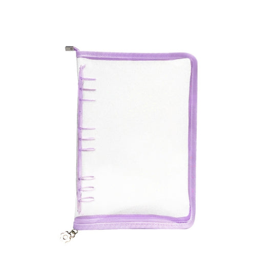B5 9 Rings Loose-leaf Journal Clear PVC Cover Zipper Planner Notebook Without Inner Pages(Purple) - Notebooks by buy2fix | Online Shopping UK | buy2fix
