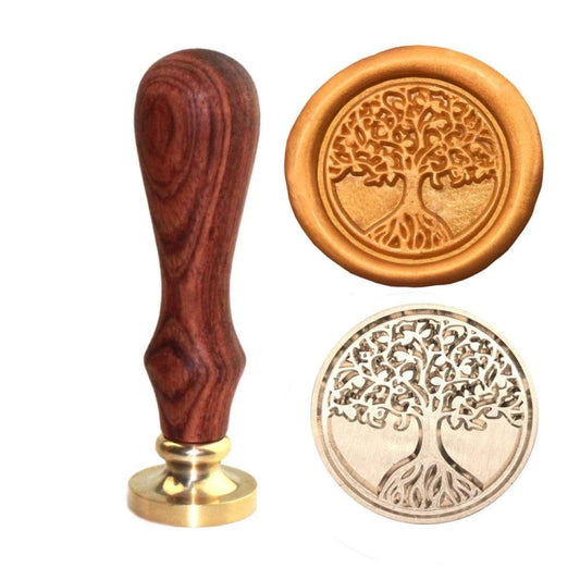 Tree Of Life Wax Seal Stamp Retro Brass Head Wooden Handle Removable Sealing Stamp - Gadgets by buy2fix | Online Shopping UK | buy2fix