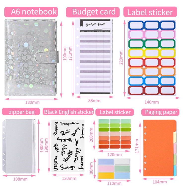 A6 PU Babysbreath Loose-leaf Notebook Cash Budget Book(Black) - Notebooks by buy2fix | Online Shopping UK | buy2fix