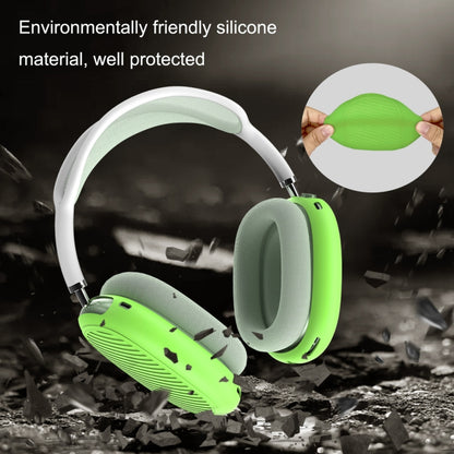 T2 For Apple AirPods Max 1pair Bluetooth Headset Anti-Fall Silicone Protective Case(Luminous Green) - For AirPods Max by buy2fix | Online Shopping UK | buy2fix