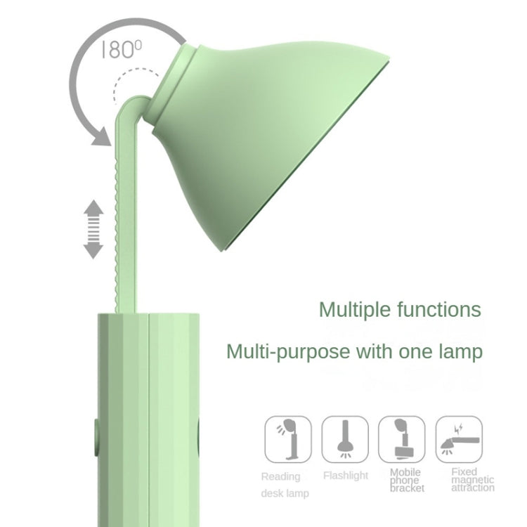 Folding Flashlight Desk Lamp USB Charging Student Dorm Night Light(302-2 Green) - Desk Lamps by buy2fix | Online Shopping UK | buy2fix