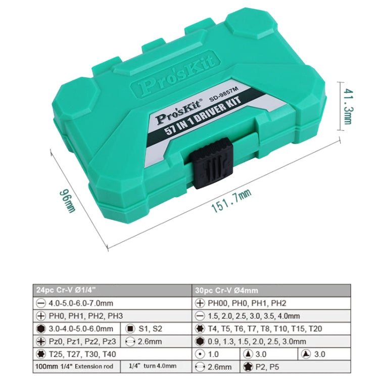 ProsKit SD-9857M 57 In 1 Repair Screwdriver Set Phone Computer Disassembly Tools - Screwdriver Tools by ProsKit | Online Shopping UK | buy2fix