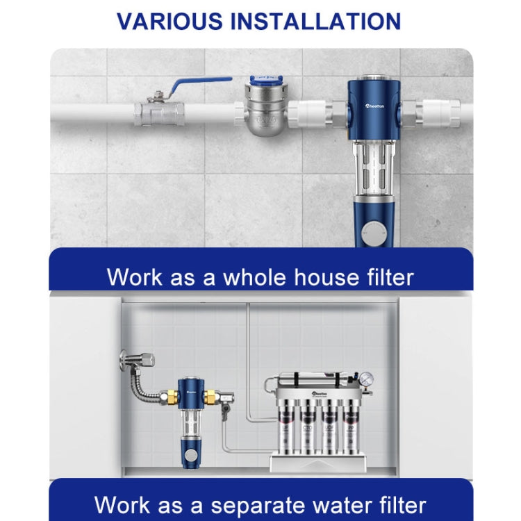 WHEELTON WHT-P0038 Home Whole House High Flow Pre-filter Automatic Rotating Central Water Purifier - Faucets & Accessories by WHEELTON | Online Shopping UK | buy2fix