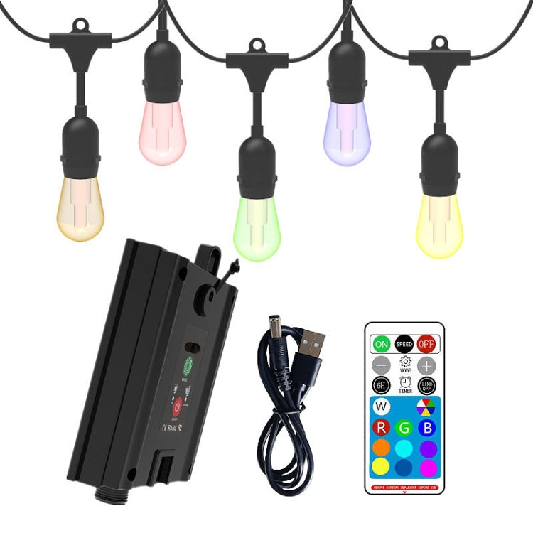 Outdoor Remote Control RGB Solar String Lights Christmas Decoration(10  Light Bulb) - Solar Lights by buy2fix | Online Shopping UK | buy2fix