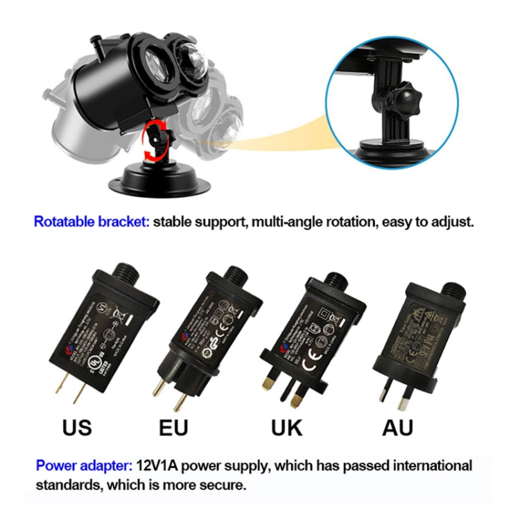 12 Cards US Plug Color Card Pattern 9W Christmas Projection Light Remote Control Snow Light - Christmas Decoration Lamps by buy2fix | Online Shopping UK | buy2fix