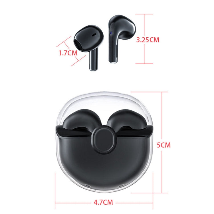 Transparent Semi-In-Ear Stereo Touch Waterproof Noise Reduction Bluetooth Earphones, Color: White Crack - Bluetooth Earphone by buy2fix | Online Shopping UK | buy2fix