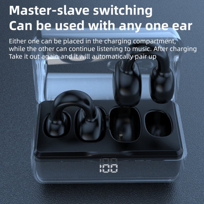 Ear Clip Type Sound Conduction Concept Bluetooth Earphone With Digital Display Charging Compartment(Black) - Bluetooth Earphone by buy2fix | Online Shopping UK | buy2fix