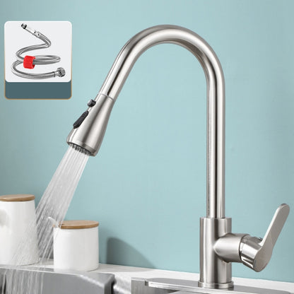 Kitchen Pull-out Universal Telescopic Hot & Cold Water Faucet, Specification: Copper Nickel Wire Drawing - Faucets & Accessories by buy2fix | Online Shopping UK | buy2fix