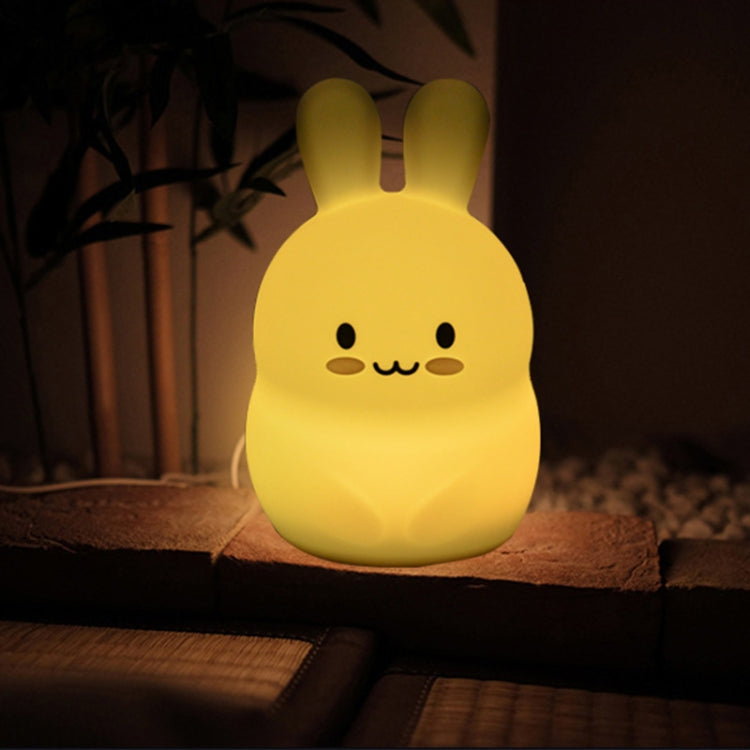 Rabbit Silicone Pat Night Light Children Gift Color Changing Lamp, Specification: Charging - Night Lights by buy2fix | Online Shopping UK | buy2fix