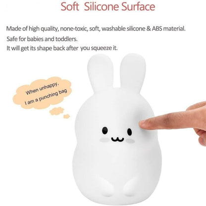 Rabbit Silicone Pat Night Light Children Gift Color Changing Lamp, Specification: Charging - Night Lights by buy2fix | Online Shopping UK | buy2fix