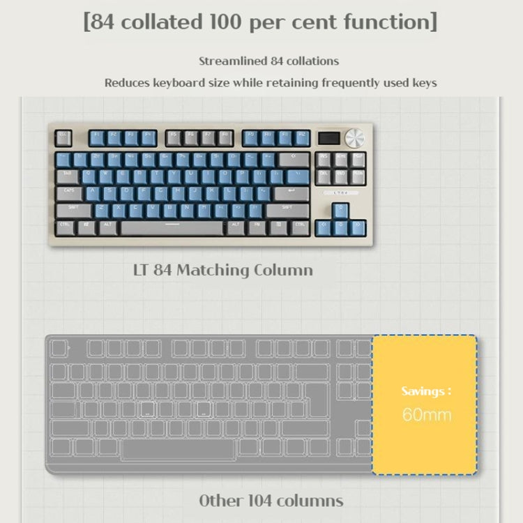 LANGTU LT84 Mechanical Luminous Keyboard, Style: Wired Single-mode Red Shaft (White) - Wired Keyboard by LANGTU | Online Shopping UK | buy2fix