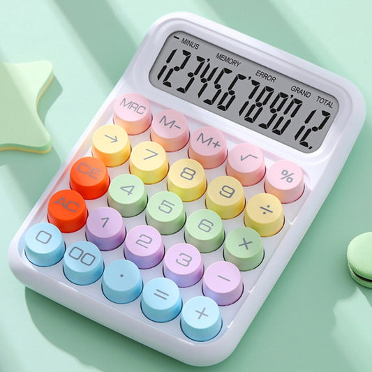 12-Bit Dopamine Flex Keyboard Calculator Candy Color Office Student Calculator(Moonlight White) - Calculator by buy2fix | Online Shopping UK | buy2fix