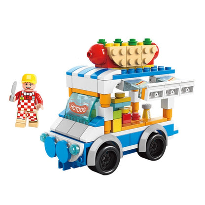 LELE BROTHER Children Assembling Mini City Street Scene Building Blocks, Style: 8613-5 Hot Dog Bread Car - Building Blocks by LELE BROTHER | Online Shopping UK | buy2fix