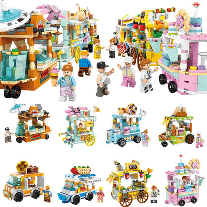 LELE BROTHER Children Assembling Mini City Street Scene Building Blocks, Style: 8613-5 Hot Dog Bread Car - Building Blocks by LELE BROTHER | Online Shopping UK | buy2fix