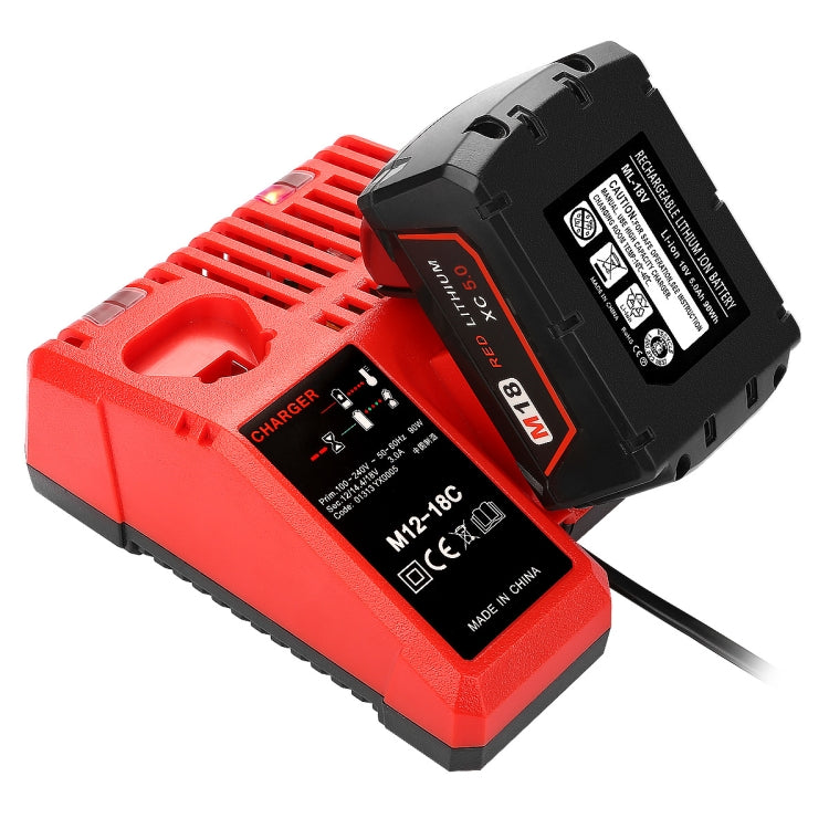 M12-18C For Milwaukee 18V Power Tools Battery Charger, Plug: EU - Electric Saws & Accessories by buy2fix | Online Shopping UK | buy2fix