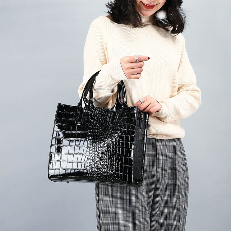 3-in-1 Women Handbag Simple Versatile Crocodile Pattern Large Shoulder Bag(Red) - Handbags by buy2fix | Online Shopping UK | buy2fix