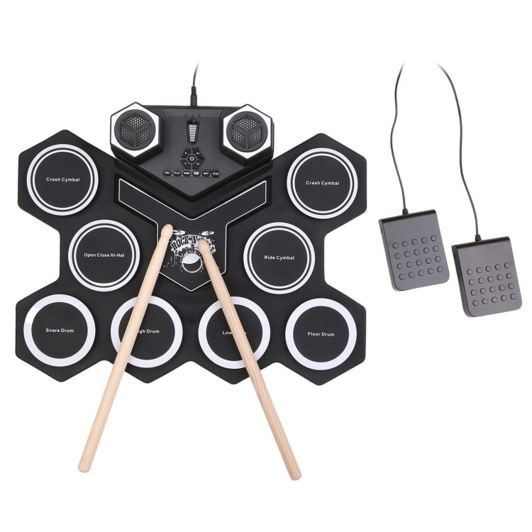G6008 Desktop Drums With Sound Lithium Portable Drum Set Bluetooth Kids Practice Drum(Black) - Percussion Instruments by buy2fix | Online Shopping UK | buy2fix