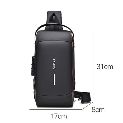 WEIXIER X314 Waterproof Sports Crossbody Backpack USB Charging Large Capacity Single Shoulder Bags(Black) - Single-shoulder Bags by WEIXIER | Online Shopping UK | buy2fix