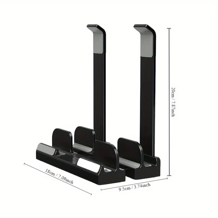 Dual-Purpose Laptop Vertical Stand Storage Rack Desktop Heightening Cooling Base(Black) - Laptop Stand by buy2fix | Online Shopping UK | buy2fix