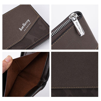 Baellerry D5106 RFID Anti-theft Retro Zipper Wallet Spliced Short Coin Purse(Black) - Antimagnetic RFID Package by Baellerry | Online Shopping UK | buy2fix