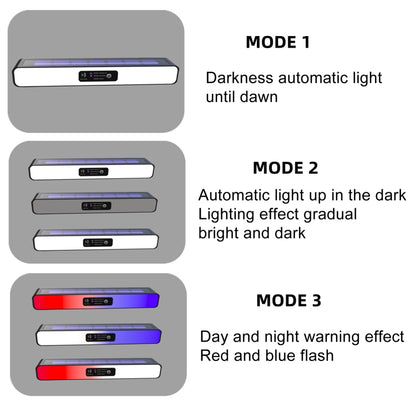 Solar Burst Red Blue Roadblock Lamp Construction Signal Lights Garden Decoration Courtyard Wall Lamp, Color: Black Shell White Light - Solar Lights by buy2fix | Online Shopping UK | buy2fix