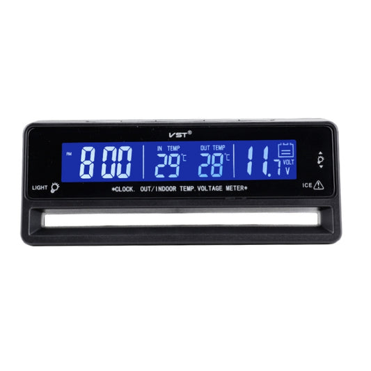 Car Digital Display Clock Luminous Electronic Thermometer Voltmeter(TS-7010V) - Clocks & Car Meters by buy2fix | Online Shopping UK | buy2fix
