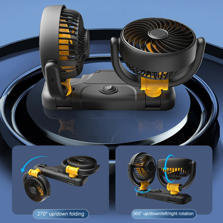 SUITU Car Foldable Cooling Fan Automobile Summer Temperature Reduction Fan, Model: Dual 5V USB Energized - Heating & Fans by SUITU | Online Shopping UK | buy2fix