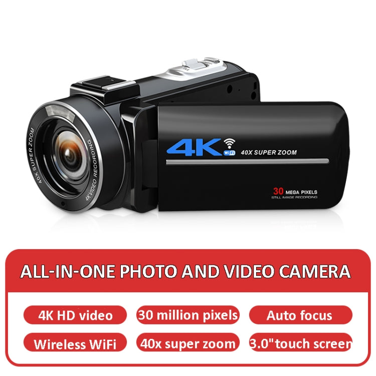 AF5 40X Zoom Digital Camera With 3.0-Inch IPS Touch Screen With Fill Light + Wide Angle Lens - Video Cameras by buy2fix | Online Shopping UK | buy2fix