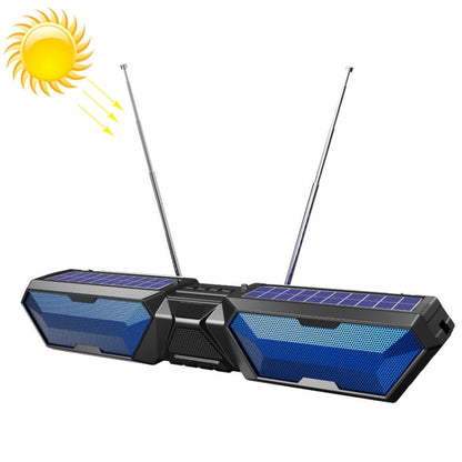 DV-880 Dual Solar Wireless Bluetooth Speaker Outdoor Long Radio(Blue) - Radio Player by buy2fix | Online Shopping UK | buy2fix