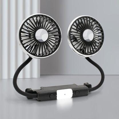 Car Double-head Hose Seat Fan with Light(Black) - Heating & Fans by buy2fix | Online Shopping UK | buy2fix