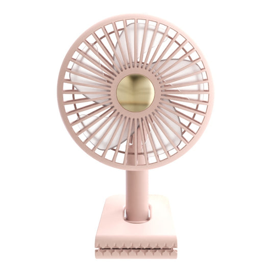 Car Clip-On Rechargeable Electric Oscillating Head Fan With Light(Pink) - Heating & Fans by buy2fix | Online Shopping UK | buy2fix