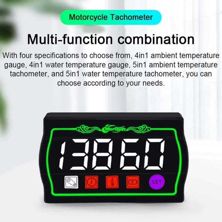 4 in 1 Water Temperature Meter Morfayer Locomotive Intelligent Multi-function Tachometer - Electrical Instruments by Morfayer | Online Shopping UK | buy2fix