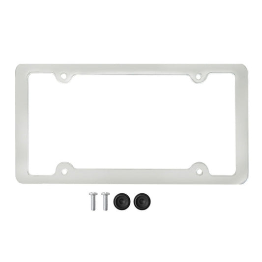 American Standard Aluminum Alloy License Plate Frame Including Accessories, Specification: 4 Holes Slotted Spray White - License Plate Covers & Frames by buy2fix | Online Shopping UK | buy2fix