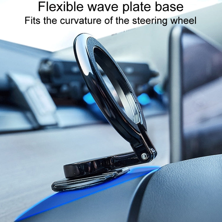 D21 Magnetic Folding Car Phone Holder Rotatable Steering Wheel Stick-On Navigation Stand - Car Holders by buy2fix | Online Shopping UK | buy2fix