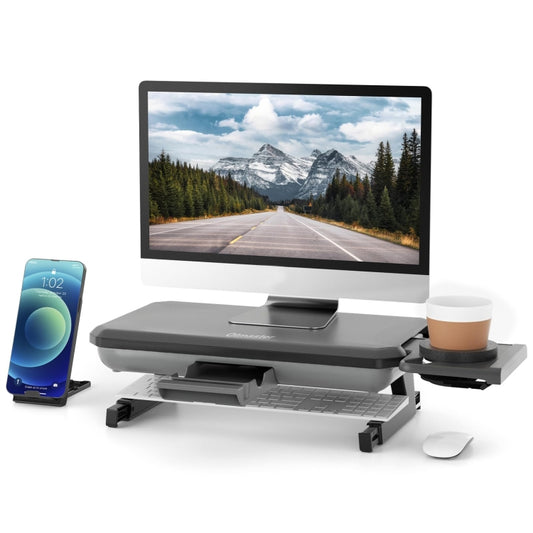 Oimaster Monitor Stand Riser Adjustable Height Laptop Bracket With Storage Drawer, Spec: Upgrade - Laptop Stand by Oimaster | Online Shopping UK | buy2fix