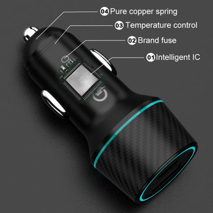 QIAKEY Dual Fast Charging Charger One To Two Cigarette Lighter, Size: TH229 95W(Black) - Car Charger by QIAKEY | Online Shopping UK | buy2fix