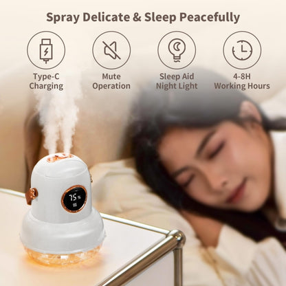 ICARER FAMILY IF-JS01 USB Charging Desktop Night Light Dual-spray Humidifier, Color: Pink (Doll) - Air Purifiers & Accessories by ICARER FAMILY | Online Shopping UK | buy2fix