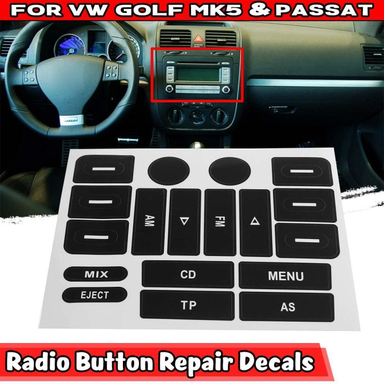 For Volkswagen Golf MK5/Passat RADIO Button Repair Sticker - Decorative Sticker by buy2fix | Online Shopping UK | buy2fix