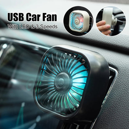 F11 Car USB Colorful Gradient Light Cooling Fan Automotive Interior, Color: Black - Heating & Fans by buy2fix | Online Shopping UK | buy2fix