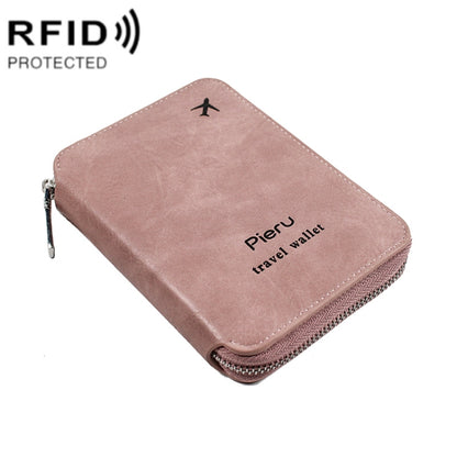 RFID Anti-theft Large Capacity Zipper Passport Bag Multifunctional Travel Document Storage Bag(Pink) - Antimagnetic RFID Package by Pieru | Online Shopping UK | buy2fix