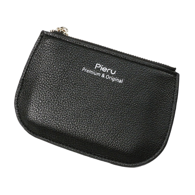 Leisure Ultra-thin Ladies Coin Purse Zippered Mini Wallet(Black) - Card & Passport Bags by Pieru | Online Shopping UK | buy2fix