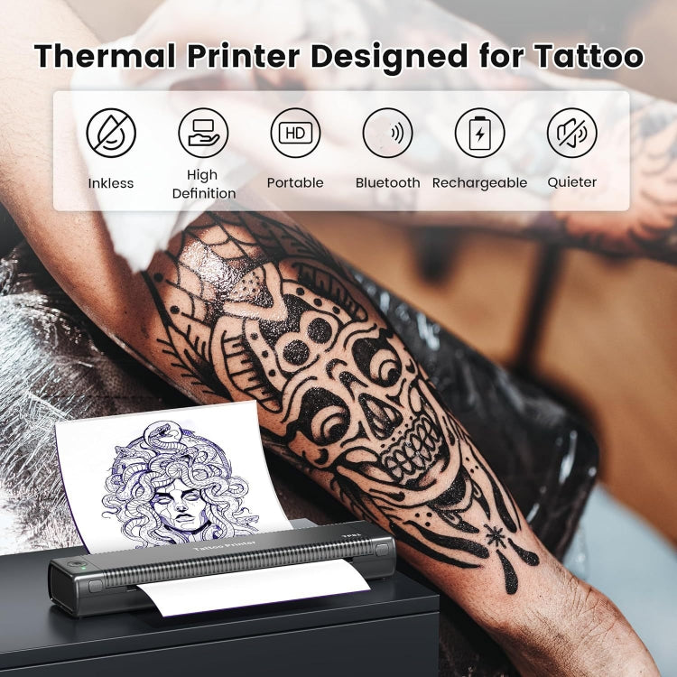 Phomemo TP81 A4 Wireless Thermal Printer Tattoo Template Printer(Black) - Printer by Phomemo | Online Shopping UK | buy2fix