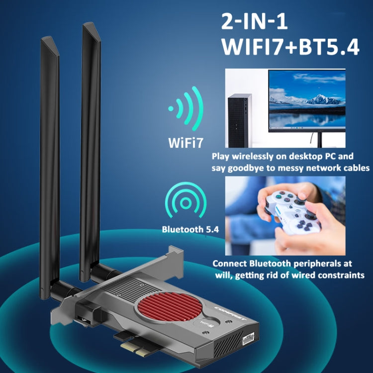 COMFAST BE200MAX 8774Mbps WiFi7 Network Card Bluetooth 5.4 Tri-Band PCIE WiFi Receiver - USB Network Adapter by COMFAST | Online Shopping UK | buy2fix