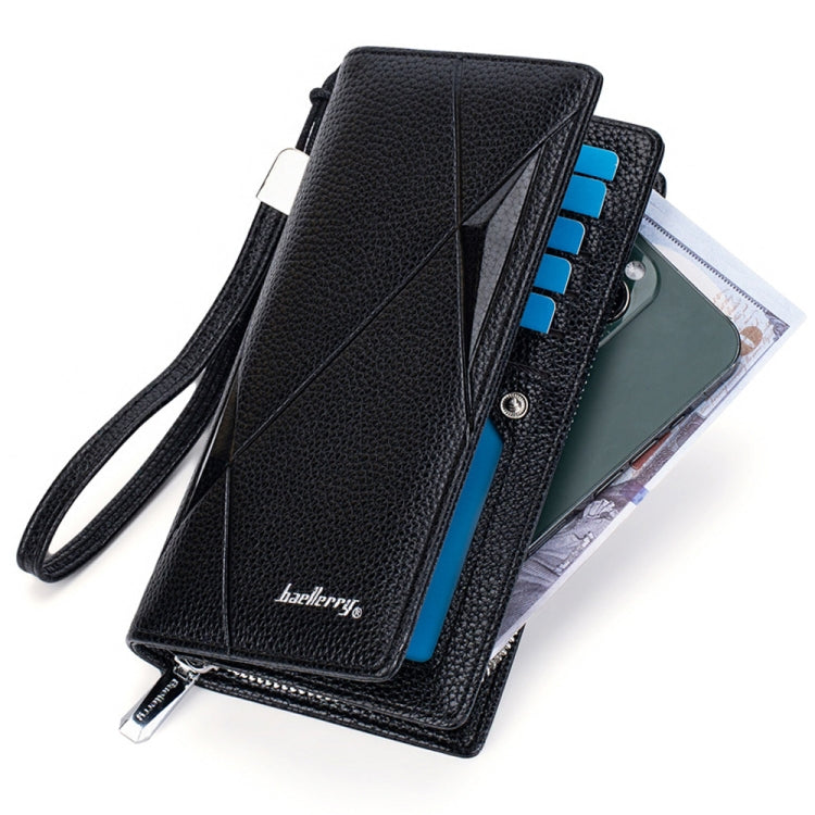 Baellerry S1240 Lychee Pattern Business Casual Zipper Long Wallet Multi-card Slot Clutch Bag(Coffee) - Wallets by Baellerry | Online Shopping UK | buy2fix