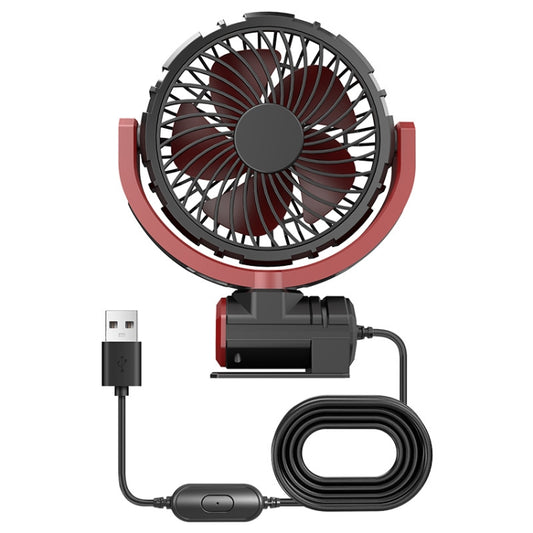 Car Foldable Steering USB Single-Head Fan(Black Red) - Heating & Fans by buy2fix | Online Shopping UK | buy2fix