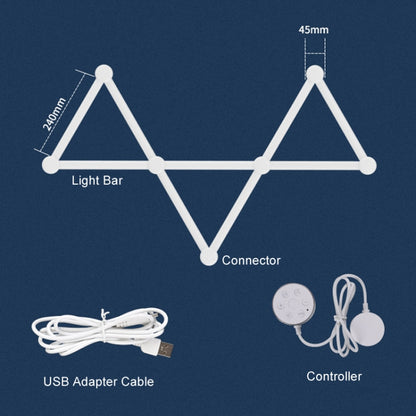 JSK-P22 5V Bluetooth RGB Stitching Light E-Sports Atmosphere Decorative Lamp, Style: 9 Sections+USB To DC Line(Black) - Novelty Lighting by buy2fix | Online Shopping UK | buy2fix